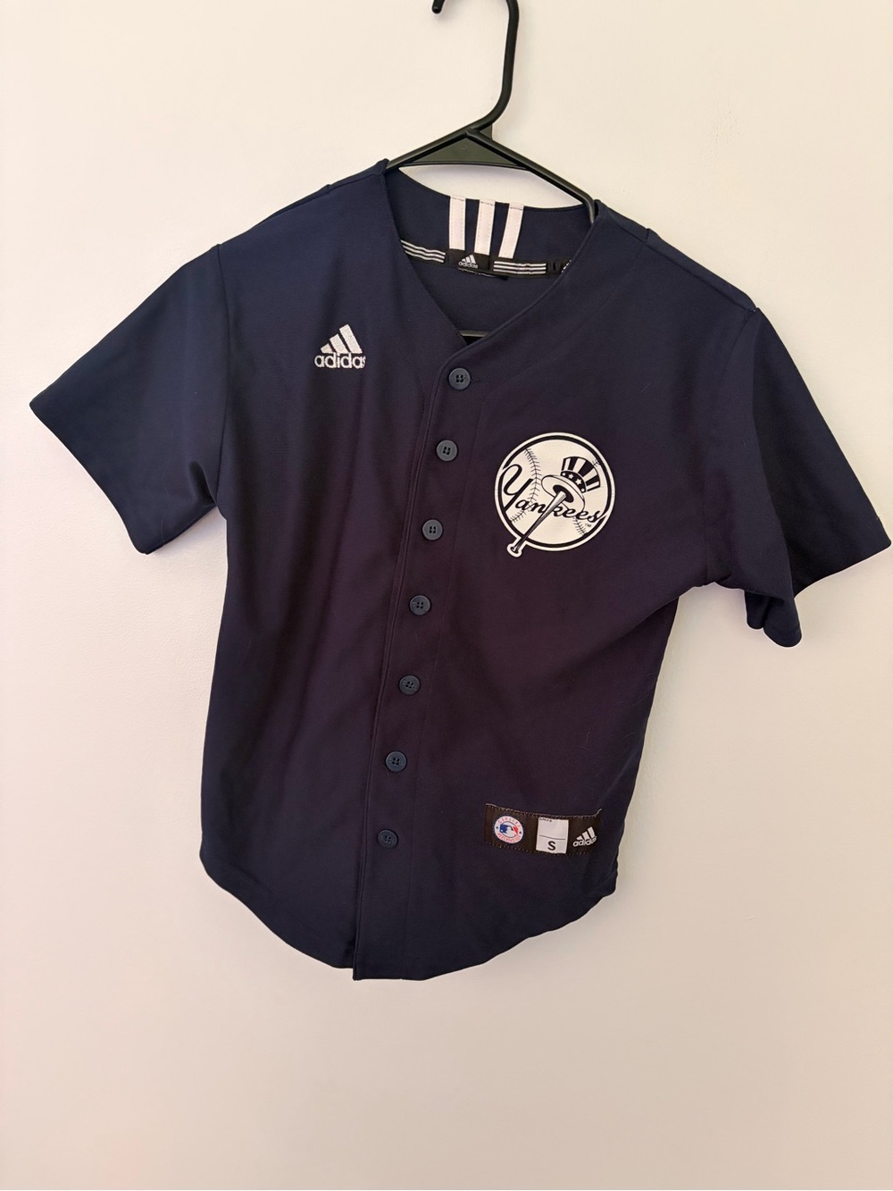 adidas Navy New York Yankees Button-Up Jersey